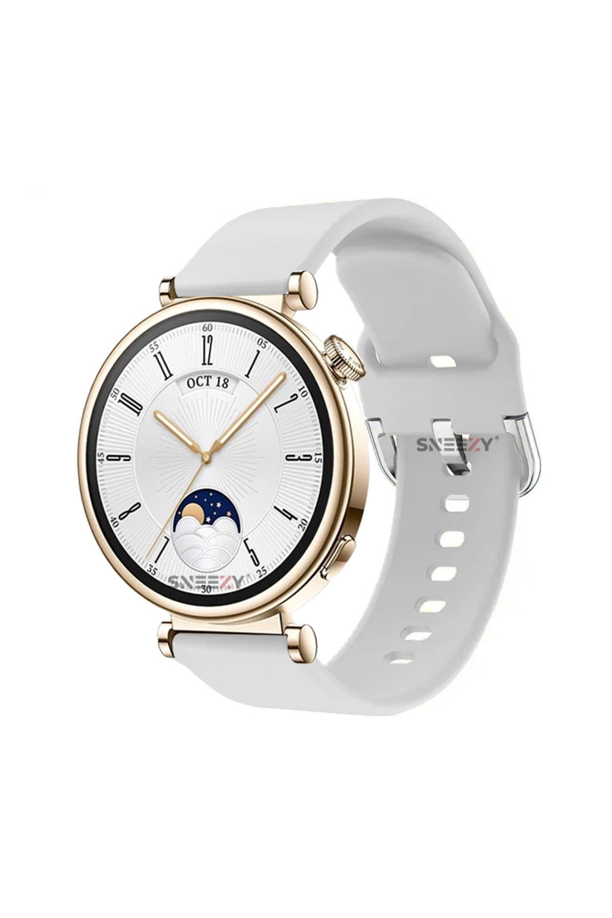 Sneezy Huawei Watch Gt4 41mm Ile Uyumlu 18mm Purelux Soft Tokalı Silikon Kordon Dayanıklı Spor Stil