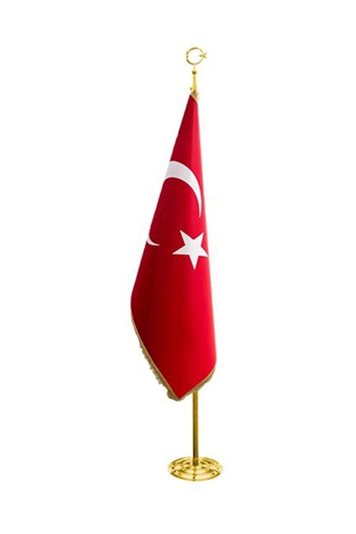 ASCANN Makam Bayrağı, Türk Bayrağı, Sarı Simli, Sarı Direkli 100x150