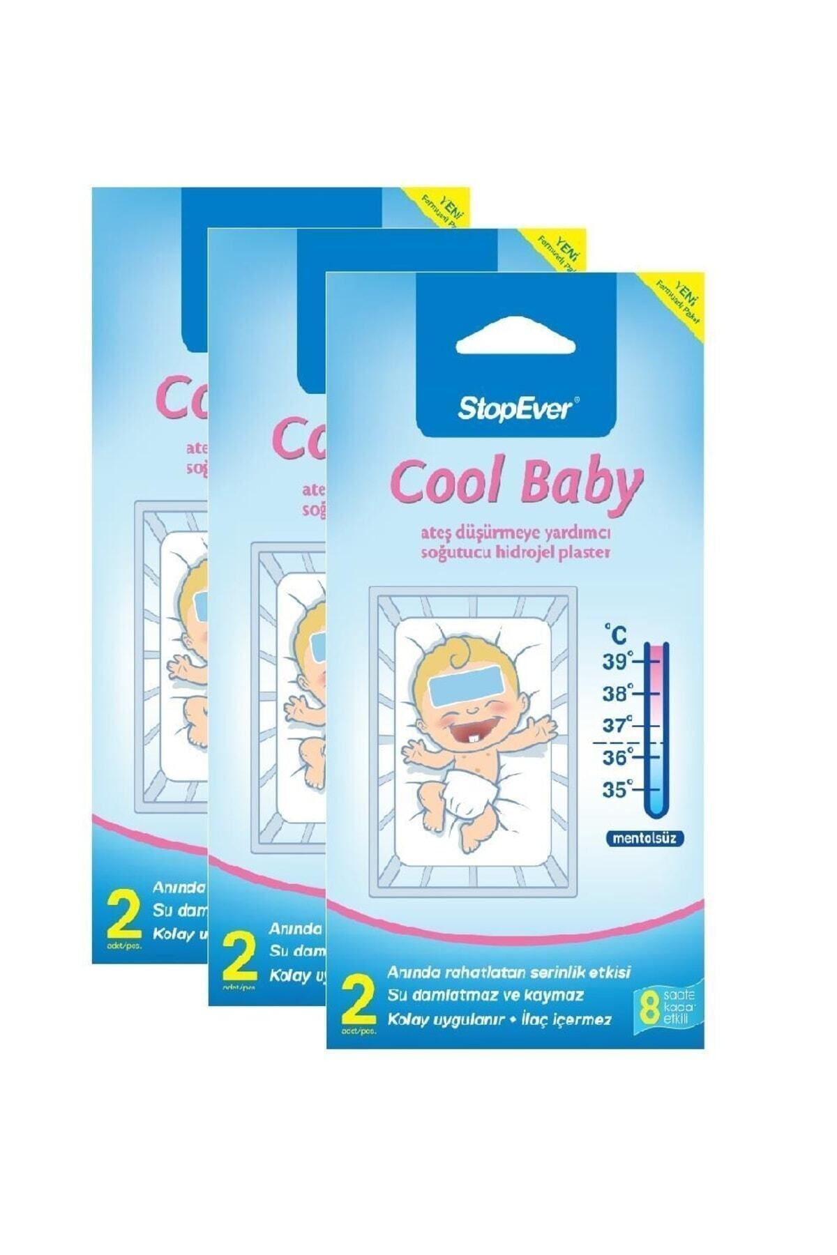 StopEver Cool Baby Ateş Düşürmeye Yardımcı Soğutucu Hidrojel Plaster -3x2 Adet (3'lü)