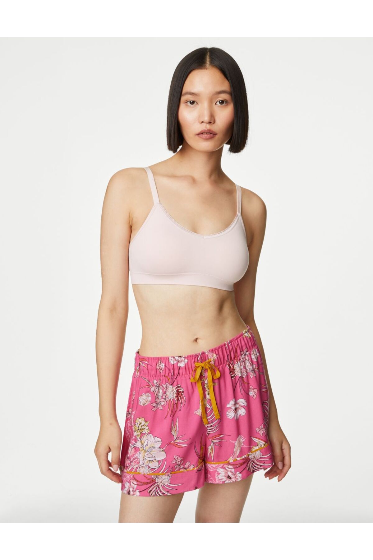 Marks & Spencer Çiçek Desenli Şort Pijama Altı