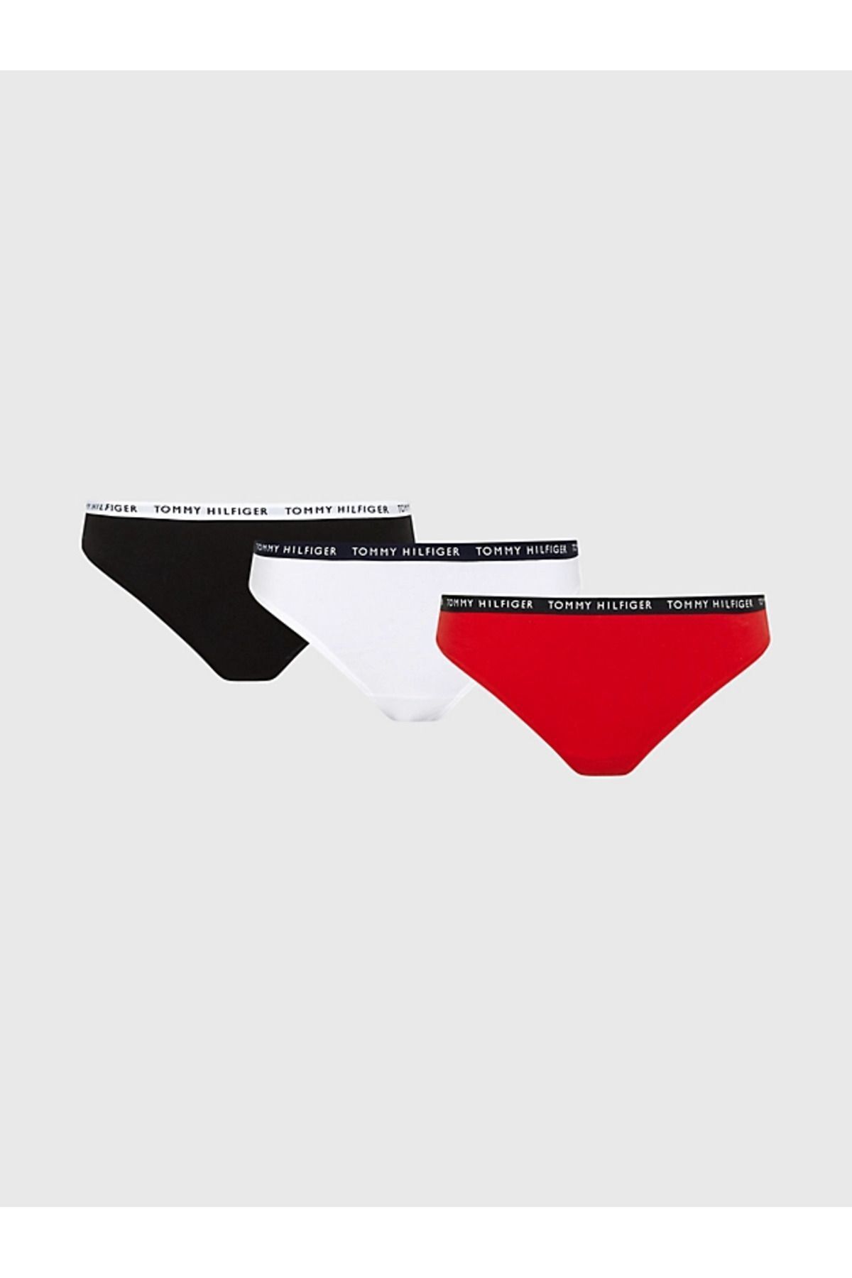 Tommy Hilfiger Kadın Marka Logılu Elastik Bantlı Organik Pamuklu Günlük Kullanımlı Lacivert-beyaz-kırmızı Külot Uw