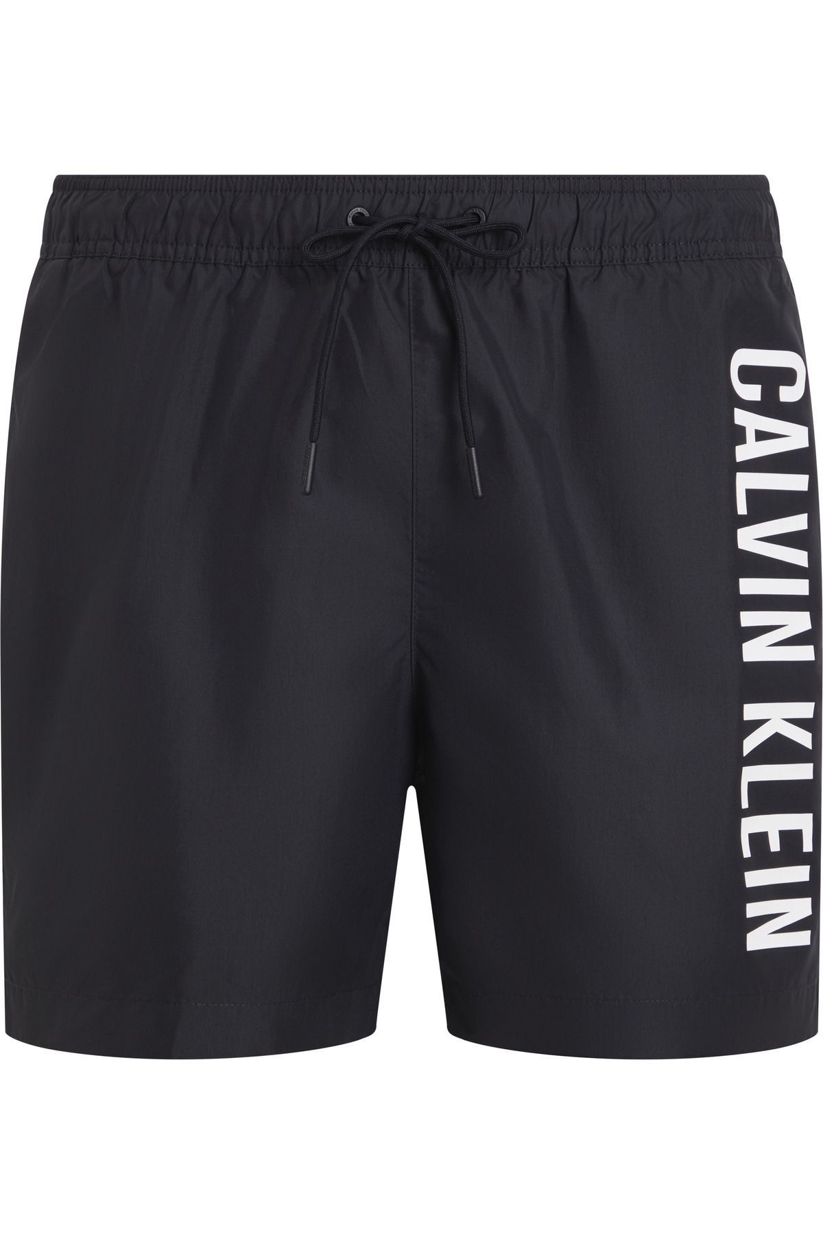 Calvin Klein Erkek Marka Logolu Çabuk Kuruyan Polysterli Plaj Ve Deniz Kullanıma Uygun Siyah Deniz Şortu Km0km01