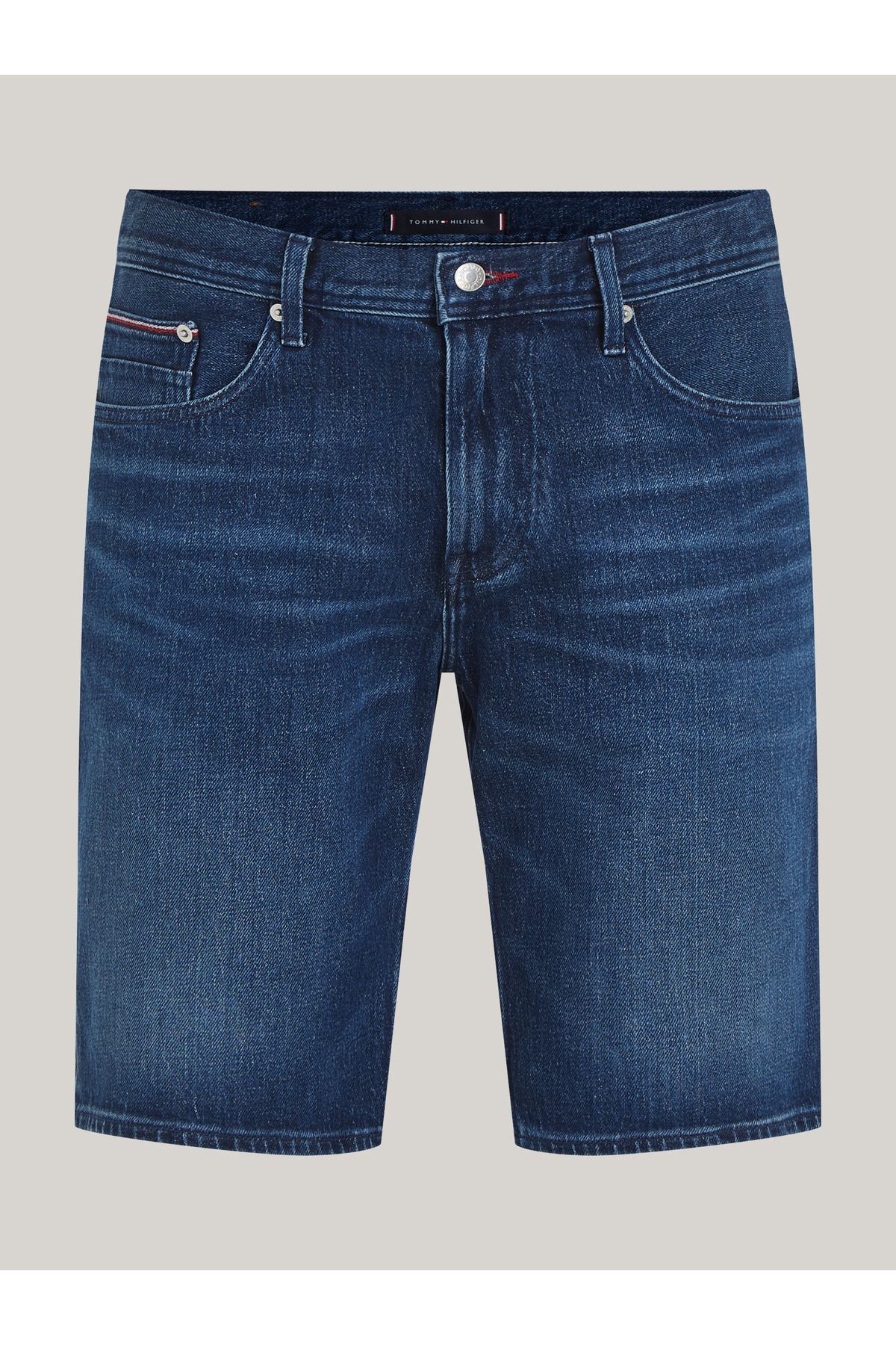 Tommy Hilfiger Erkek Marka Logolu Şık Görünüşlü  Kısa Kapri Pantolon Jeans Kapri MW0MW35176-1BL