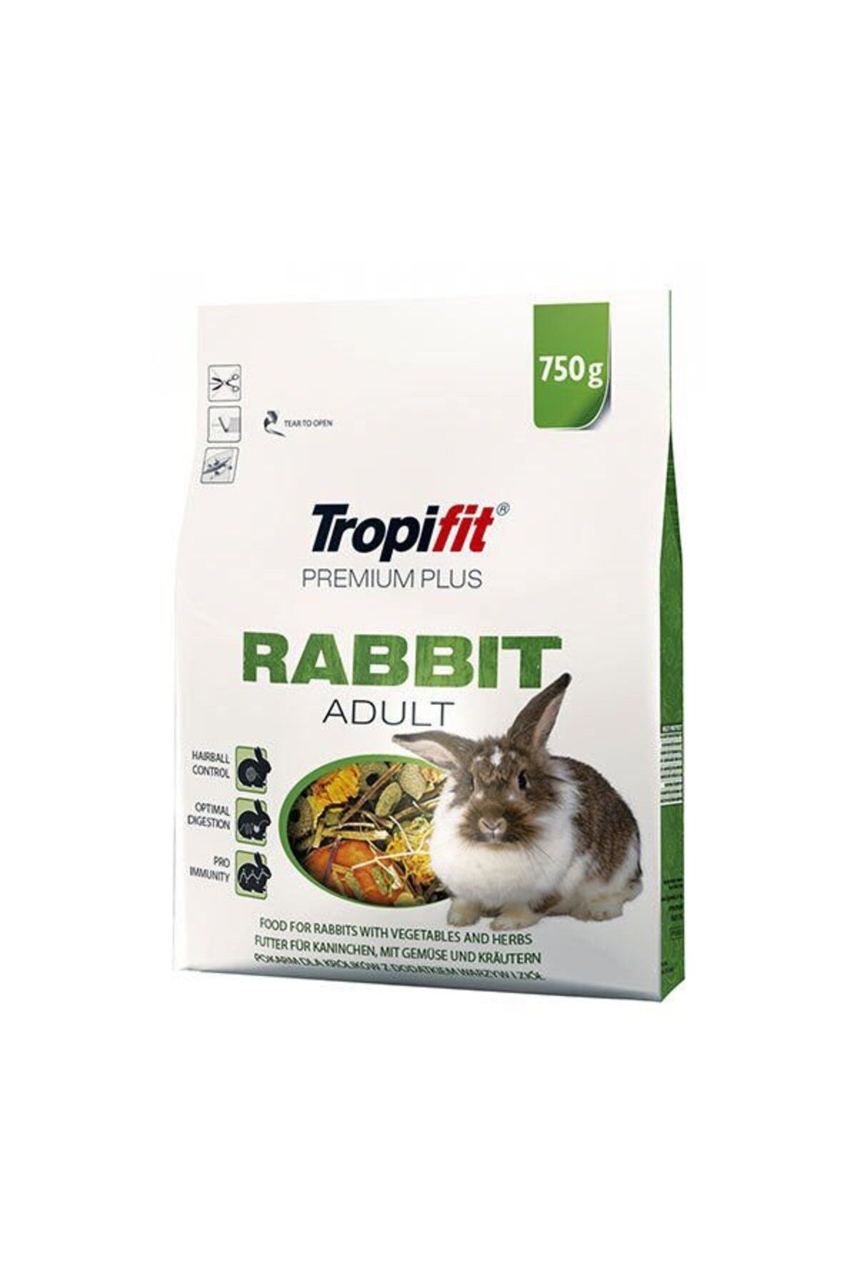 Tropifit Rabbit Adult Premium Plus Yetişkin Tavşan Yemi 750 gr