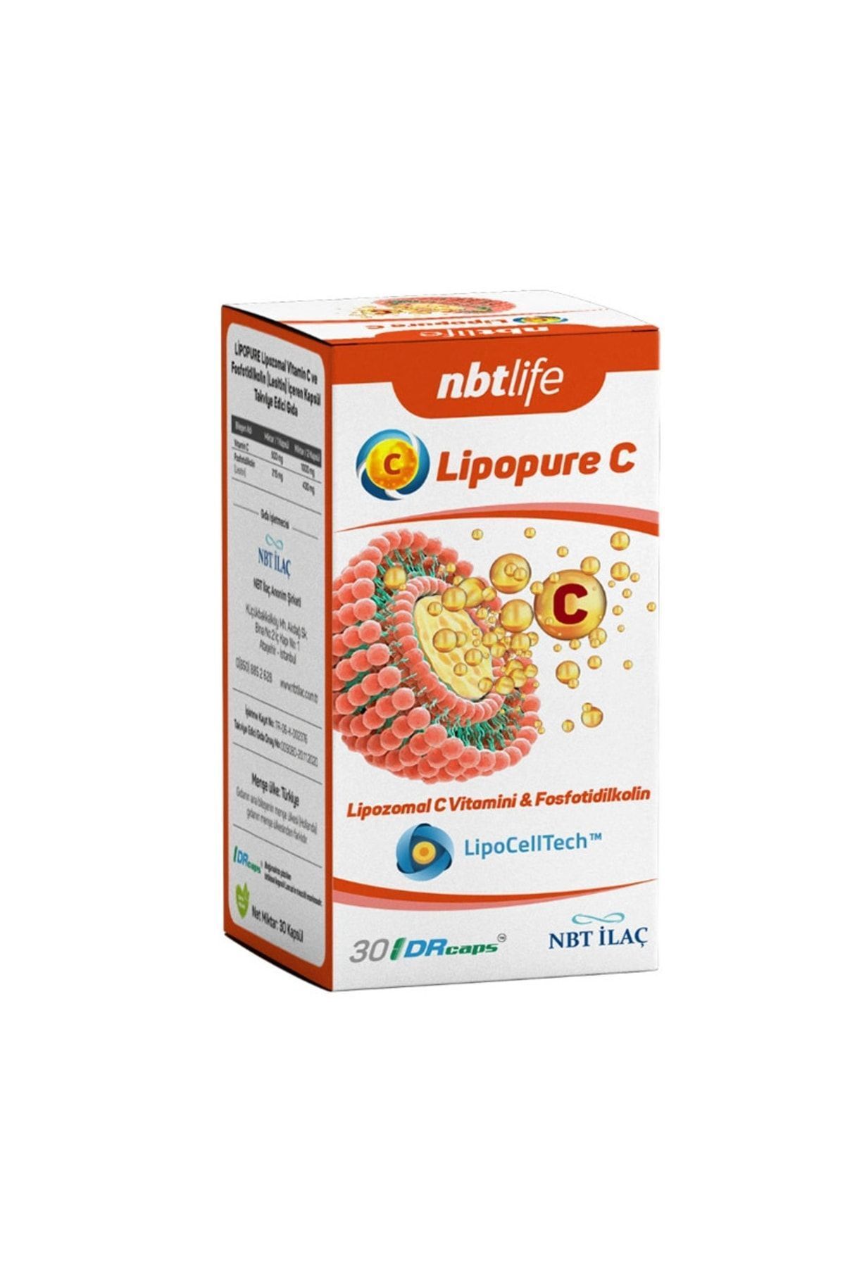 Nbt İlaç Nbt Life Lipopure C Lipozomal Vitamin C 1000mg 30 Kapsül