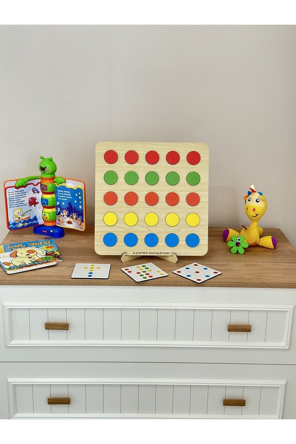 Karter İnovasyon Montessori Egitici Ahsap Oyuncak, Egitici Kutu Oyunu, Ahsap Esleme Oyuncagı, Renk Esleme-Bulma Oyunu