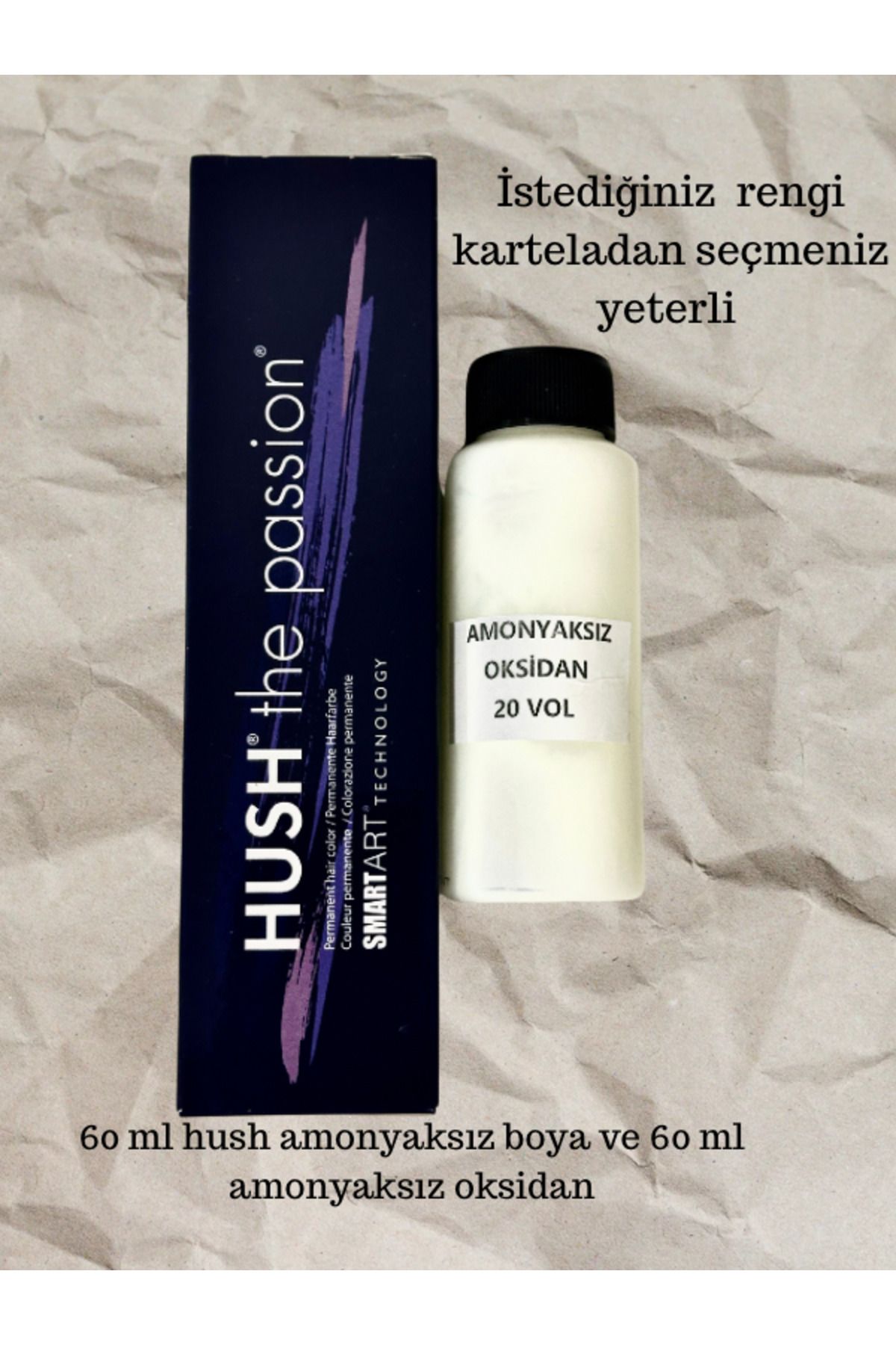 HUSH THE PASSION AMONYAKSIZ SAÇ BOYASI VE AMONYAKSIZ OKSİDAN 60 ML