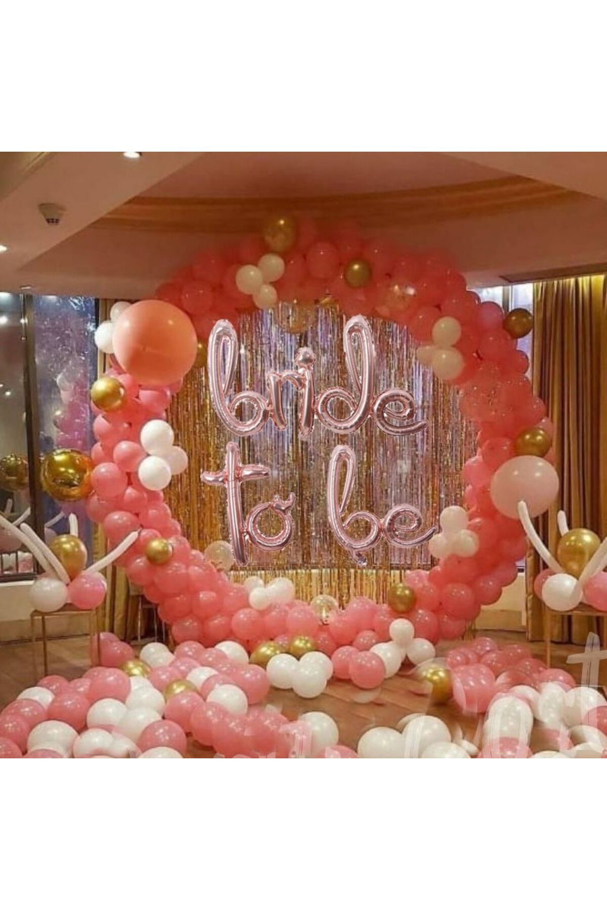 partidolu El Yazısı Dizayn Bride To Be Yazılı Folyo Balon Set Rose Gold Renk 45 X 27 Cm