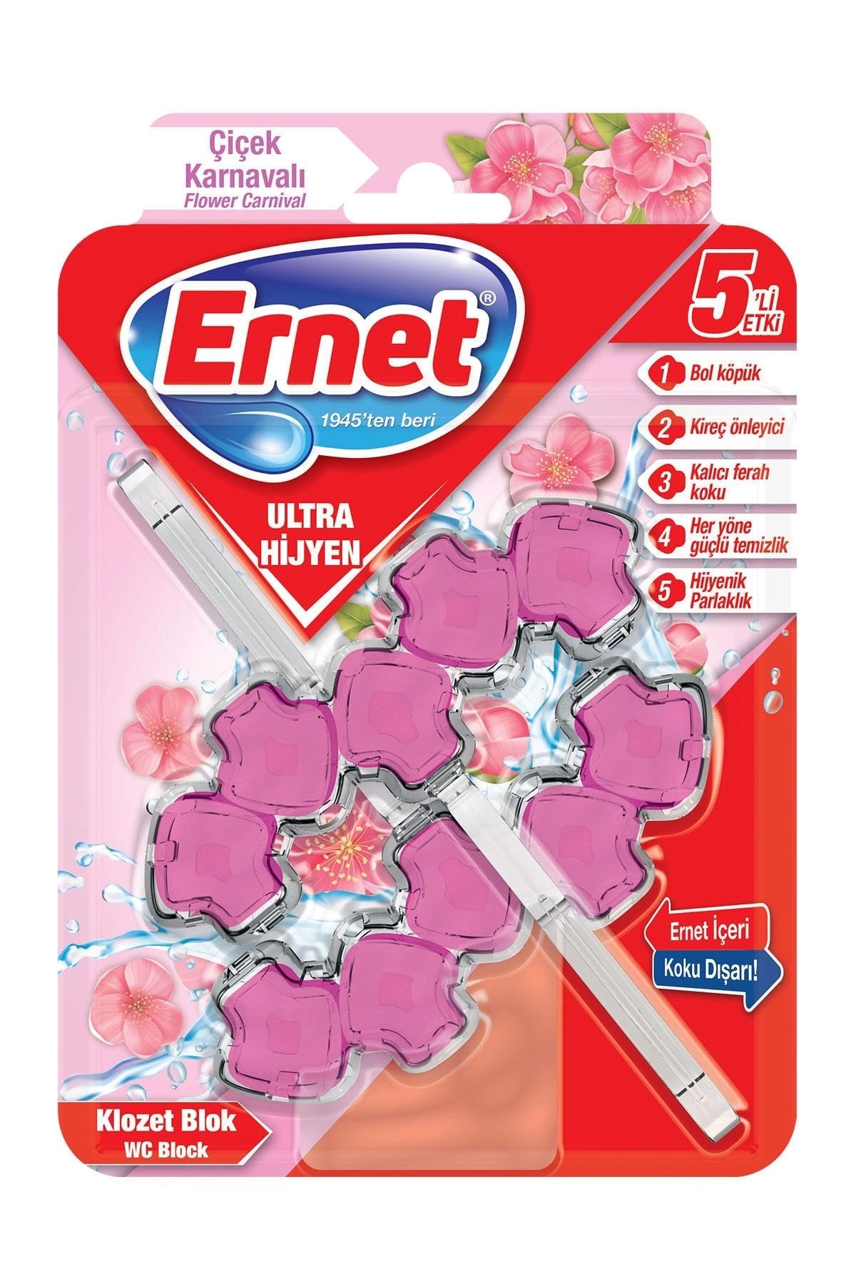 Ernet Ultra Hijyen Klozet Blok Çiçek Karnavalı 2x50 G