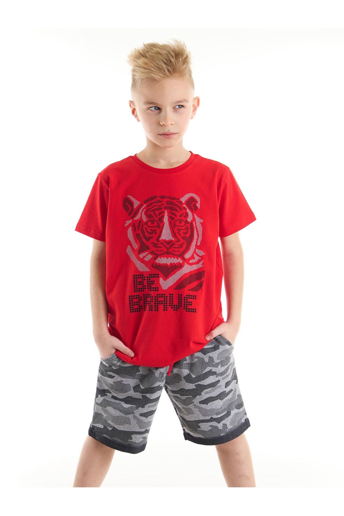 MSHB&G Cesur Kaplan Erkek Çocuk T-Shirt Şort Takım