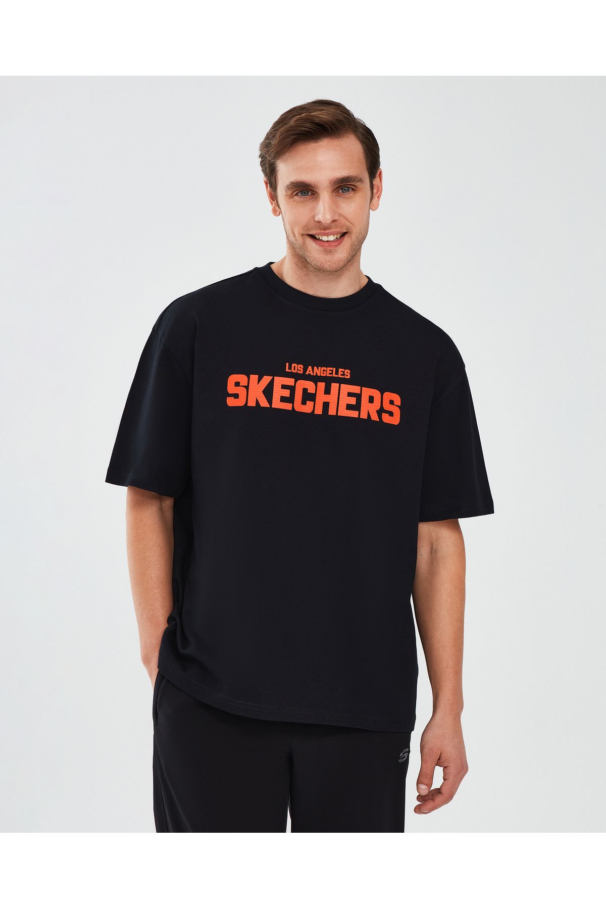 Skechers Graphic T-Shirt M Short Sleeve Erkek Siyah Tshirt S241070-001