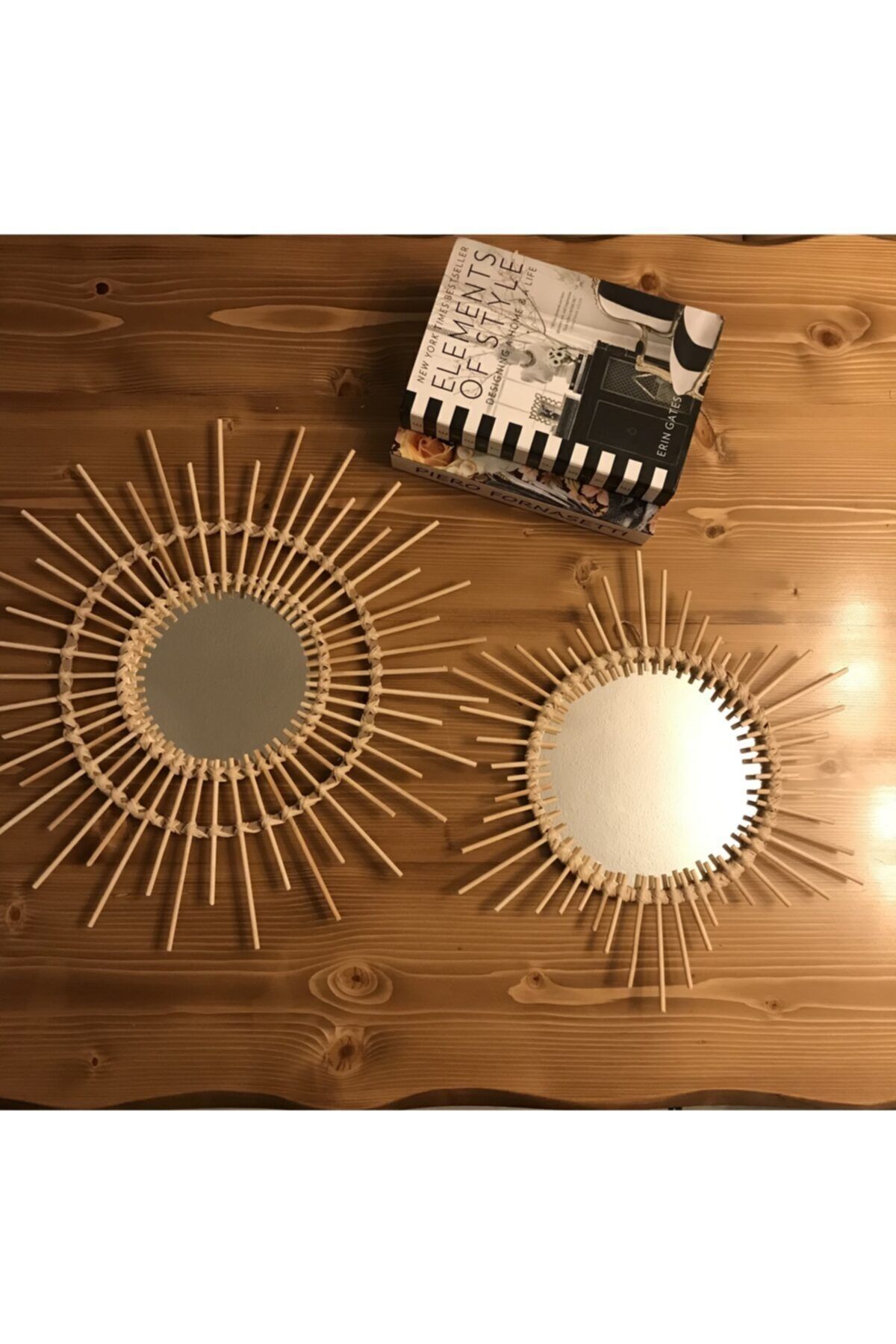 moon home design Bambu Ayna Güneş - Yıldız Görünümlü