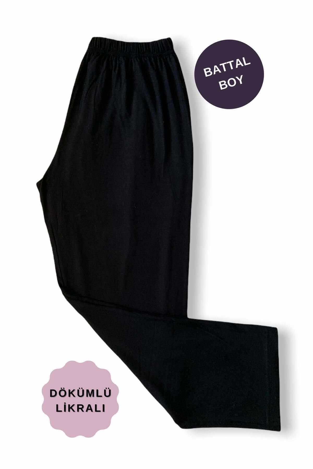ÇizYaz Tasarım Siyah Viskon Penye Pantolon (MEVSİMLİK)