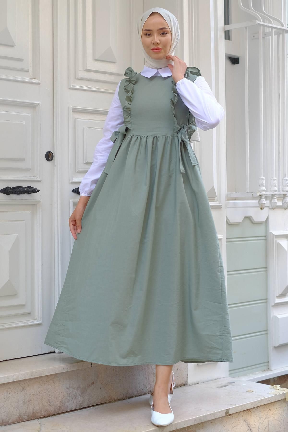 hafsamina Jile Görünümlü Elbise Mint HM2226