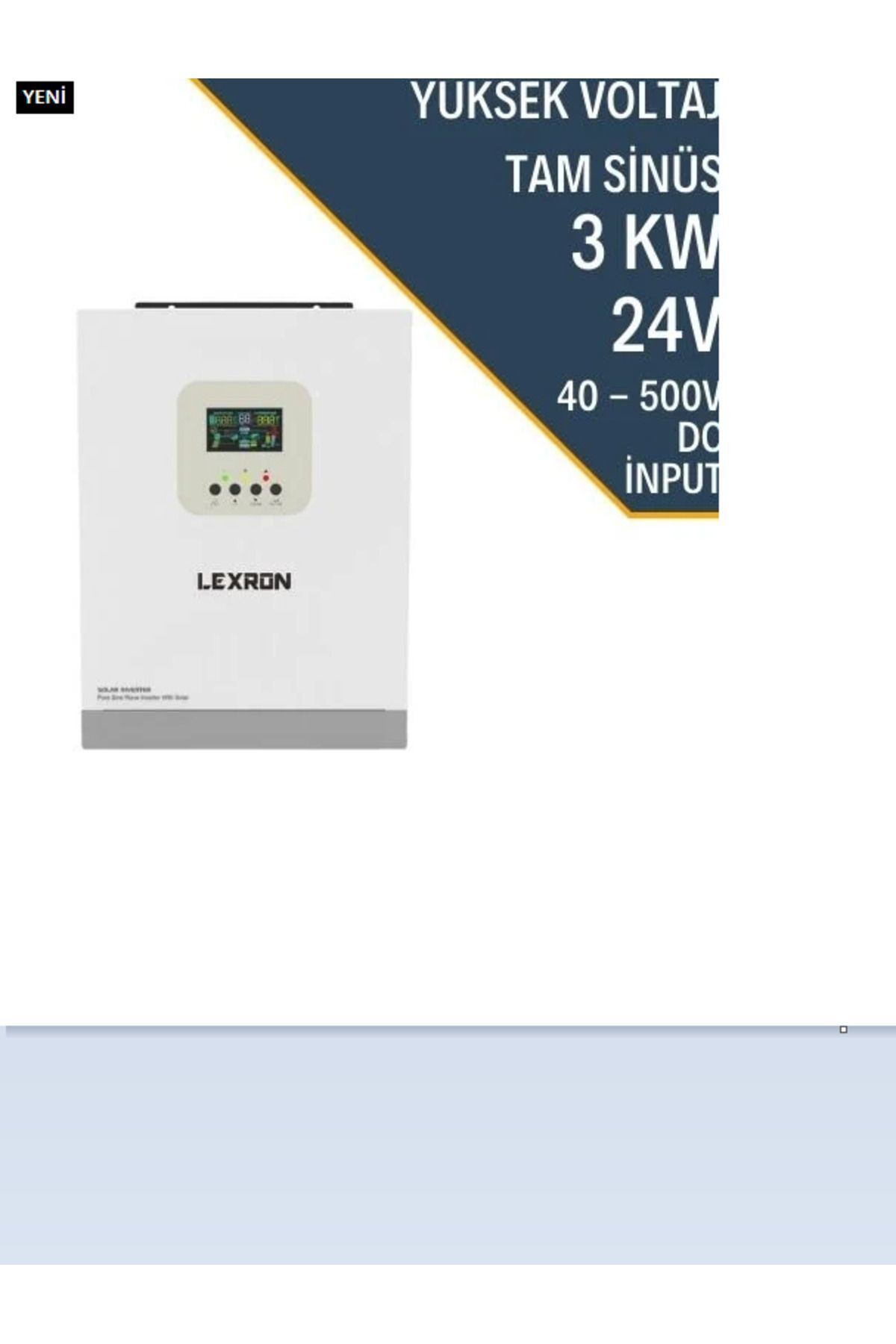 Lexron 3KW HV MPPT 40-500 PV INPUT AKILLI İNVERTER