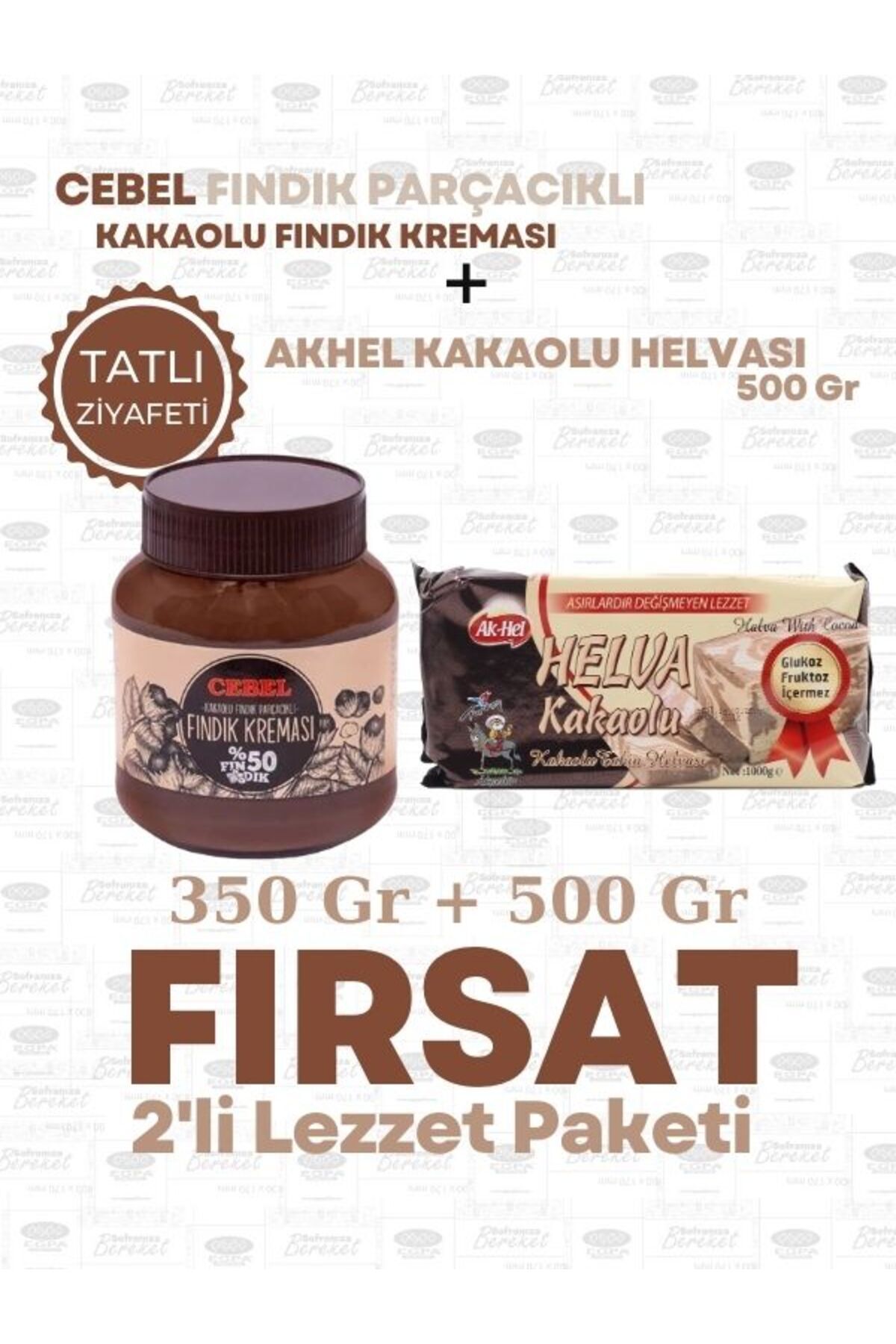 Cebel Lezzet Paketi Cebel 350 Gr Kakaolu fındık kreması + Akhel 500 Gr Kakaolu Helva