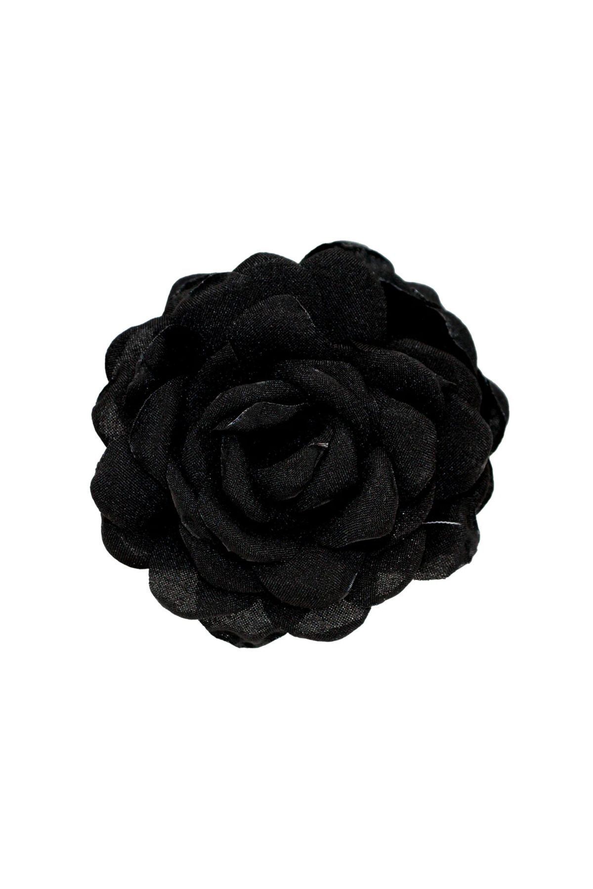 Roberta Lorenz Siyah Gül Mandal Toka / Çiçekli Toka / Yüksek Kalite