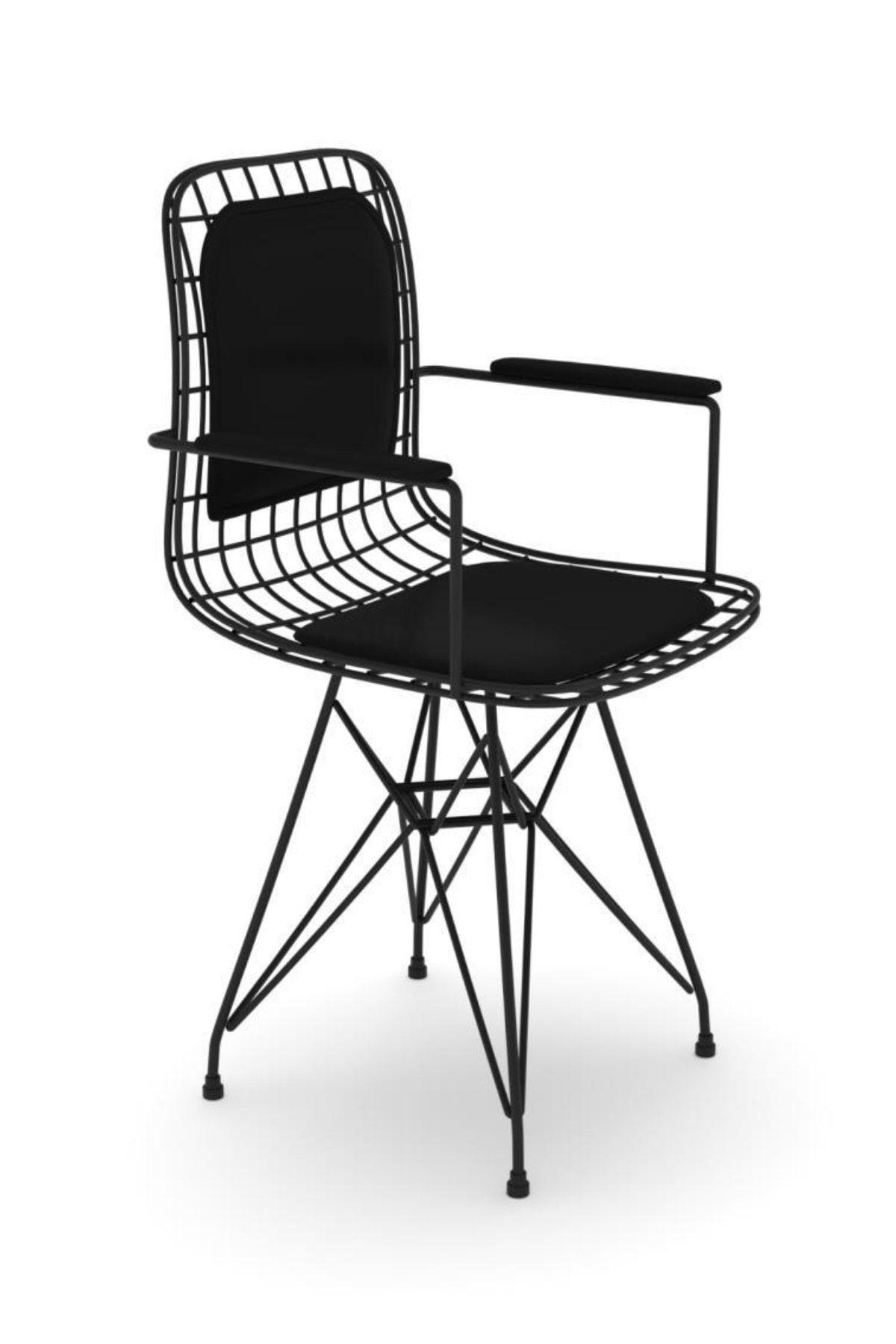 Kenzlife Knsz Kafes Tel Sandalyesi 1 Li Mazlum Syhsyh Kolçaklı Sırt Minderli Ofis Cafe Bahçe Mutfak Kafes Tel