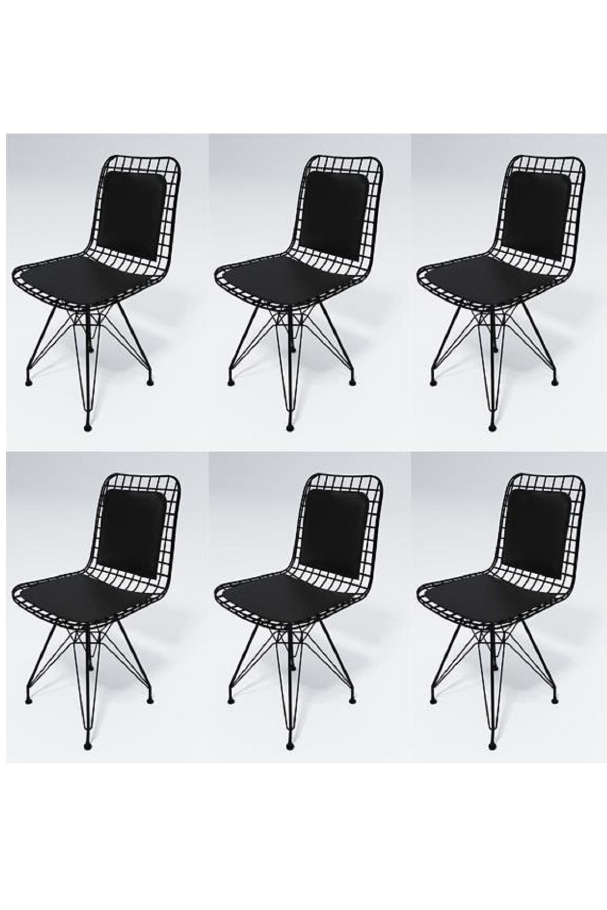 Kenzlife Knsz Kafes Tel Sandalyesi 6 Lı Mazlum Syhsyh Sırt Minderli Ofis Cafe Bahçe Mutfak