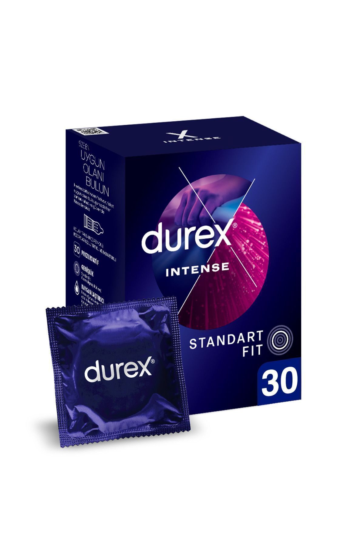 Durex Intense Uyarıcı Jelli ve Tırtıklı Prezervatif 30'lu