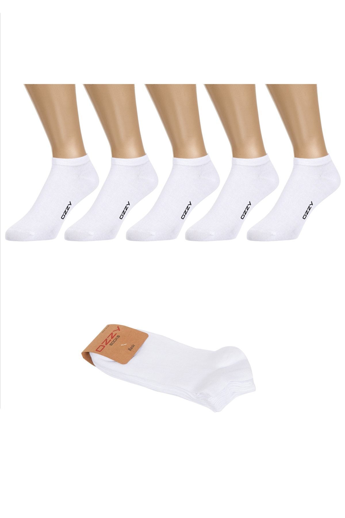 Ozzy Socks 5 Çift Dikişsiz Pamuklu Beyaz Patik Çorap Yazlık Dayanıklı Topuk Ve Burun
