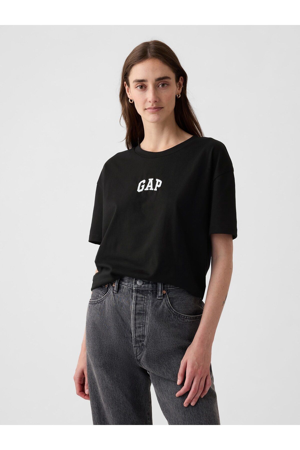 GAP Kadın Siyah Gap Logo T-Shirt