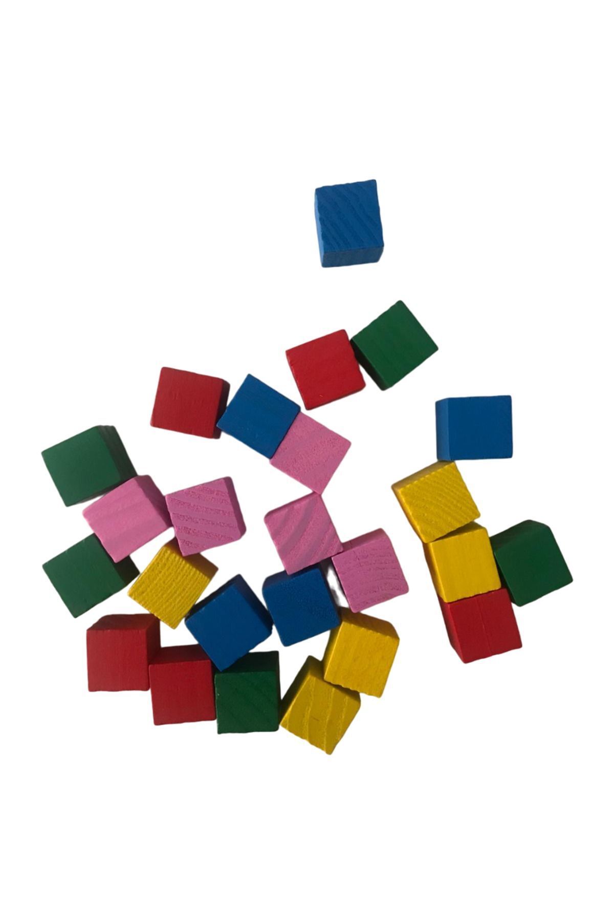 crasitoys Ahşap Eğitici Renkli Küp Bloklar 25 Adet