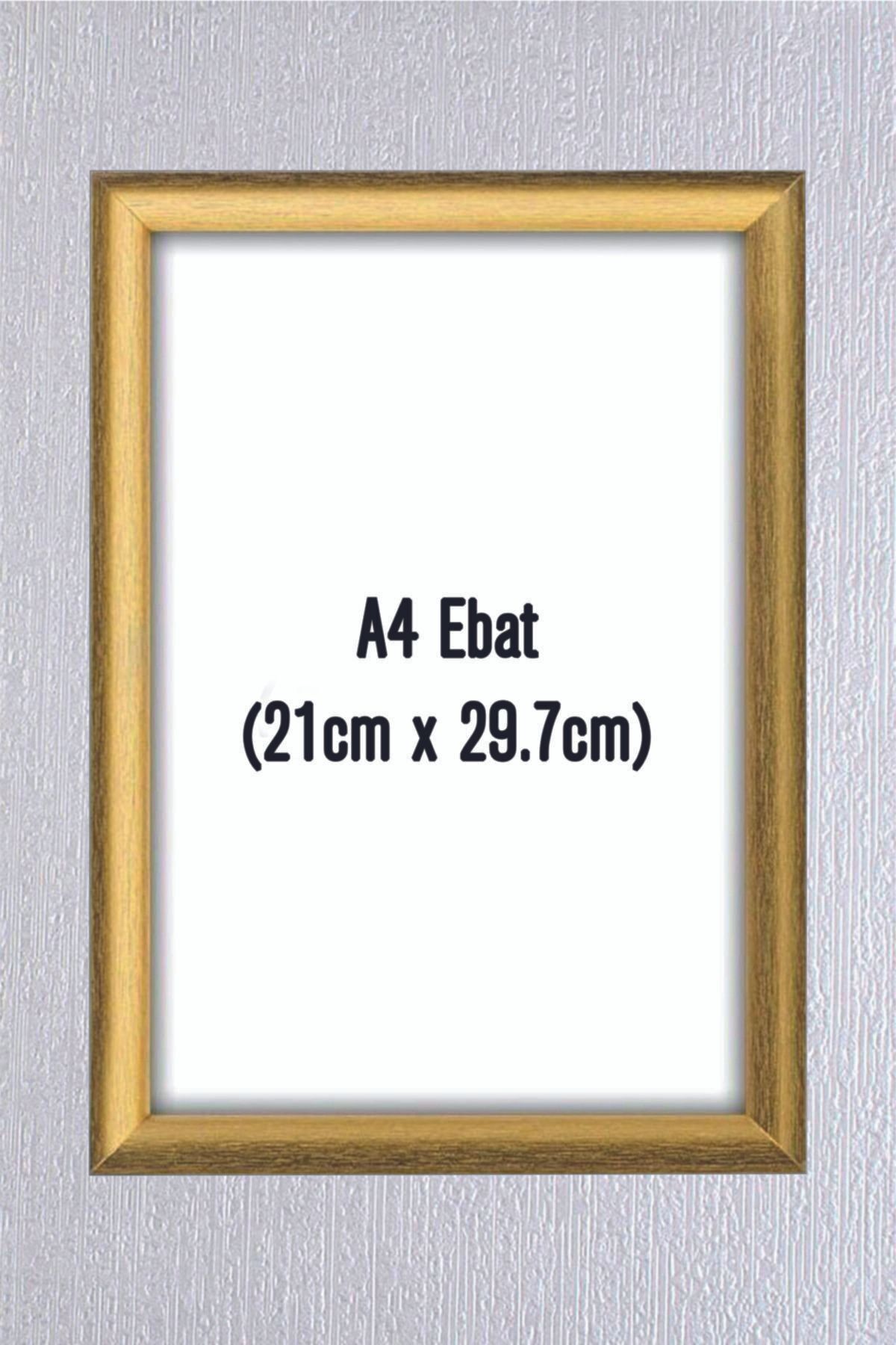 hediyekolisi A4 Altın Renkte Çerçeve Belge Sertifika Ve Resim Için 21cm X 29,7 Cm