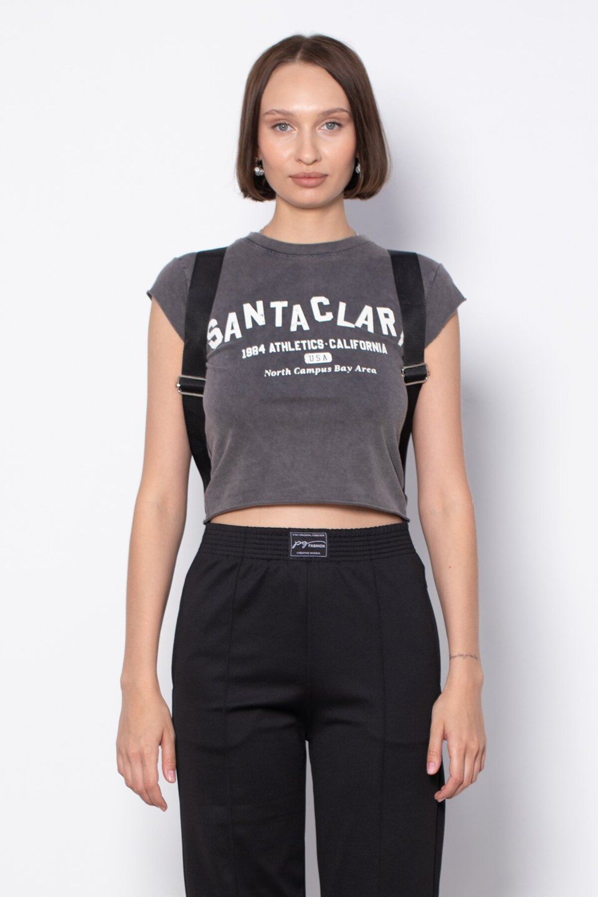 BARRELS AND OIL Santa Clara Baskılı T-Shirt - Antrasit