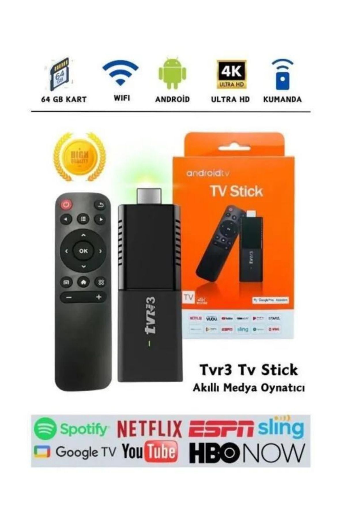 Ekru Cep Ultra HD Android TV Stick TV Box Android Smart TV Media Player