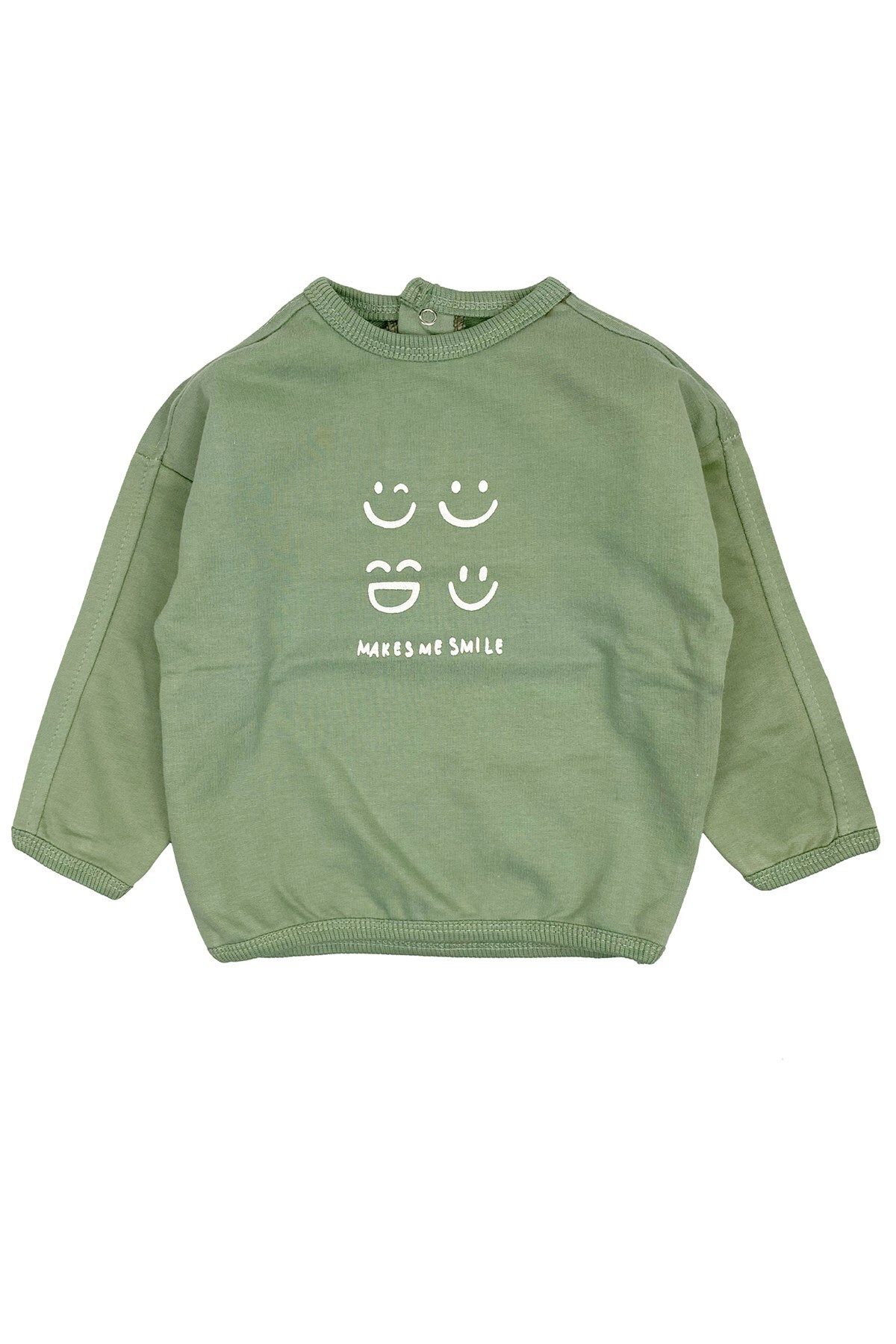 Tuffy Kids Makes Me Smile Bebek Sweatshirt Yeşil