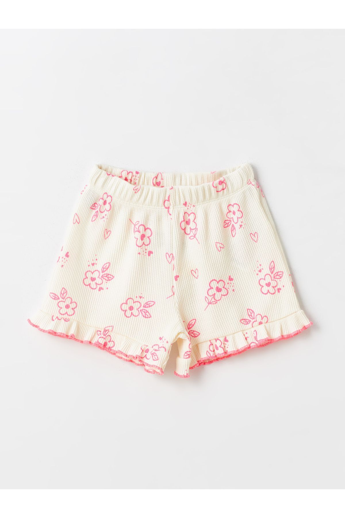 LC Waikiki LCW baby Beli Lastikli Çiçekli Kız Bebek Şort