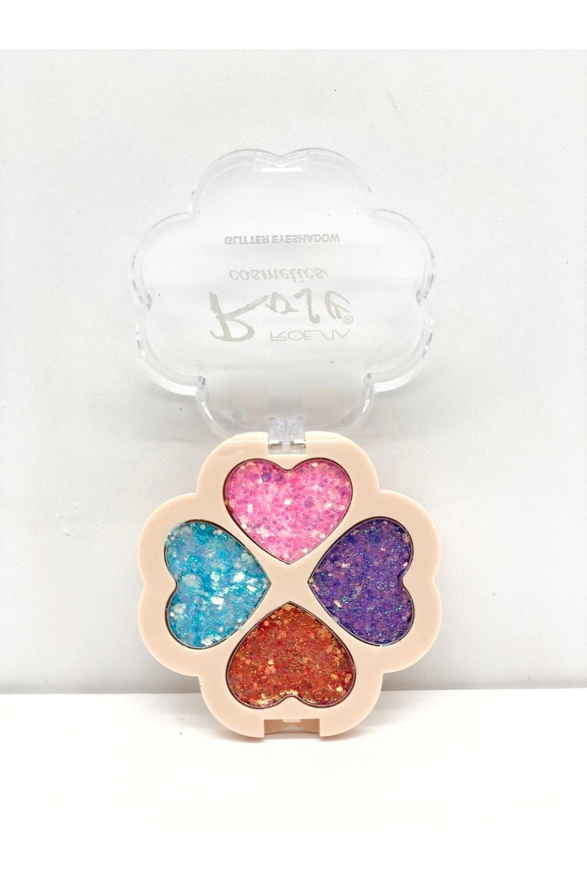 Roesıa Rose Cosmetics Rose 4'lü Kalpli Glitter - Glıtter Eyeshadow