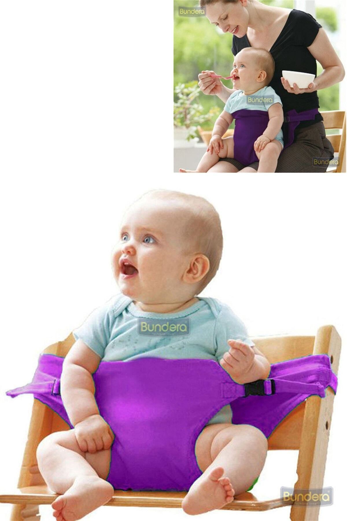 Bundera Bebek Mama Sandalyesi Mor Emniyet Kemeri, Bebek Güvenlik Kemeri, Kilit Bebek Koruma Koruyucu Kılıf