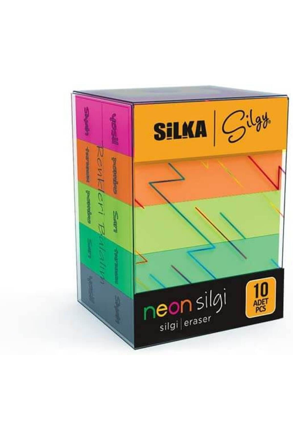 Silka Neon 5 Renk 10lu Paket Silgi Art-14