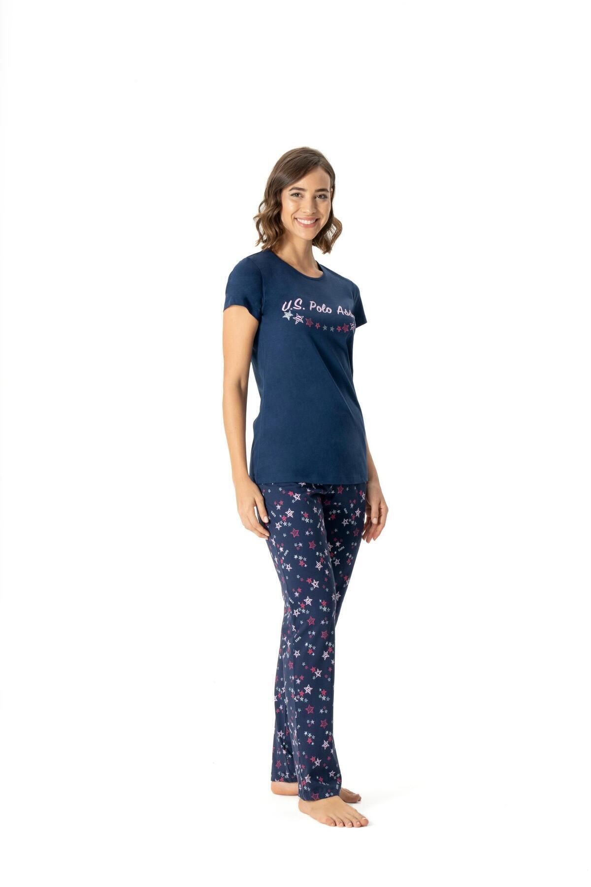 U.S. Polo Assn. U.S. Polo Assn. Kadın Lacivert %100 Pamuklu Pijama Takımı