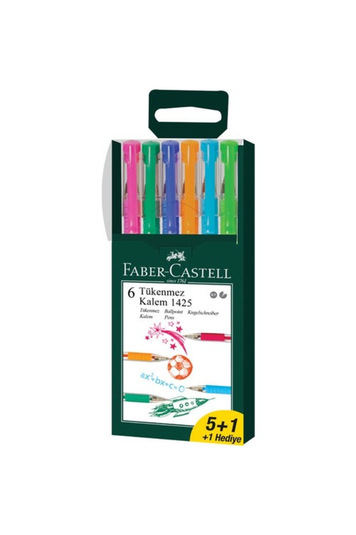 Faber Castell 1425 0.7mm 5 1 Tükenmez Kalem Set