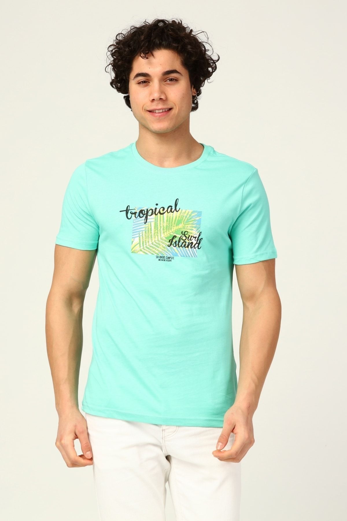 Rwb Erkek Bisiklet Yaka Island Mint T-shirt