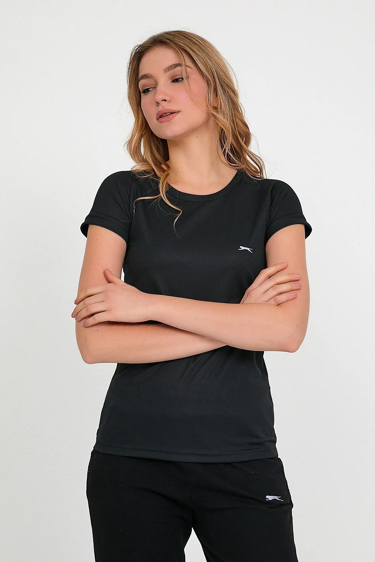 Slazenger RELAX Kadın Kısa Kol T-Shirt Siyah