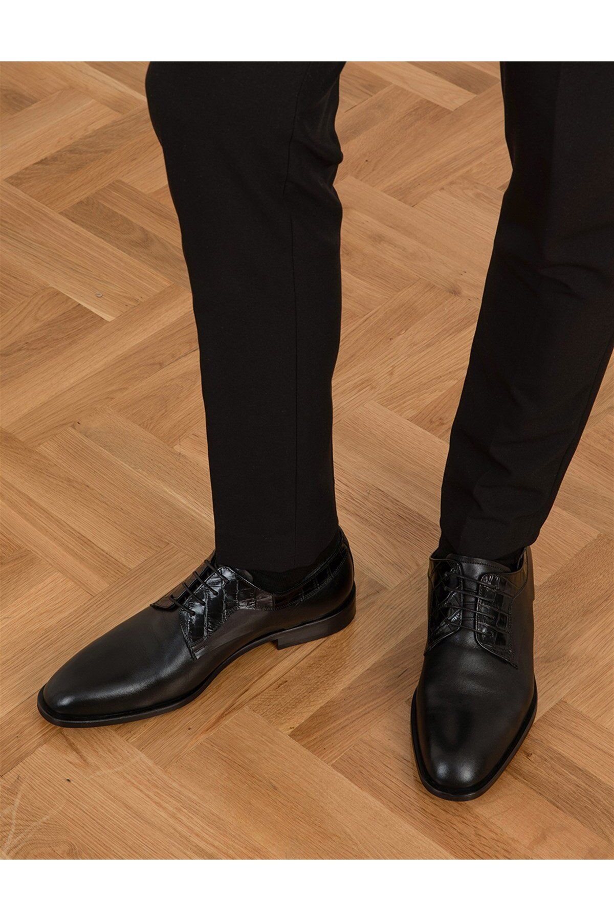 İlvi Vitis Hakiki Antik Deri Erkek Siyah Klasik Ayakkabı