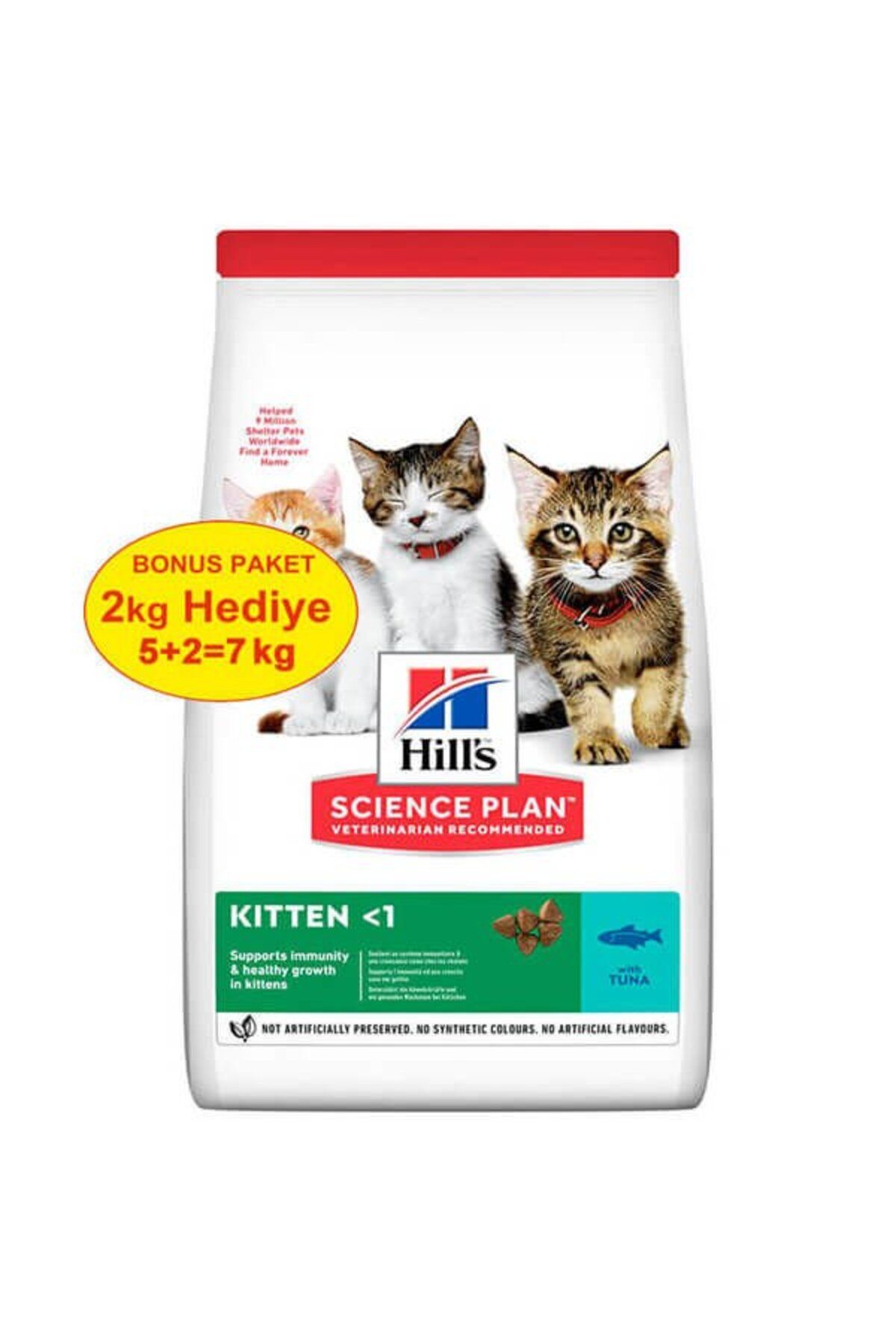 Hill's Kitten Ton Balıklı Yavru Kedi Maması 5 Kg ( 2 Kg Hediyeli) - Tp739975