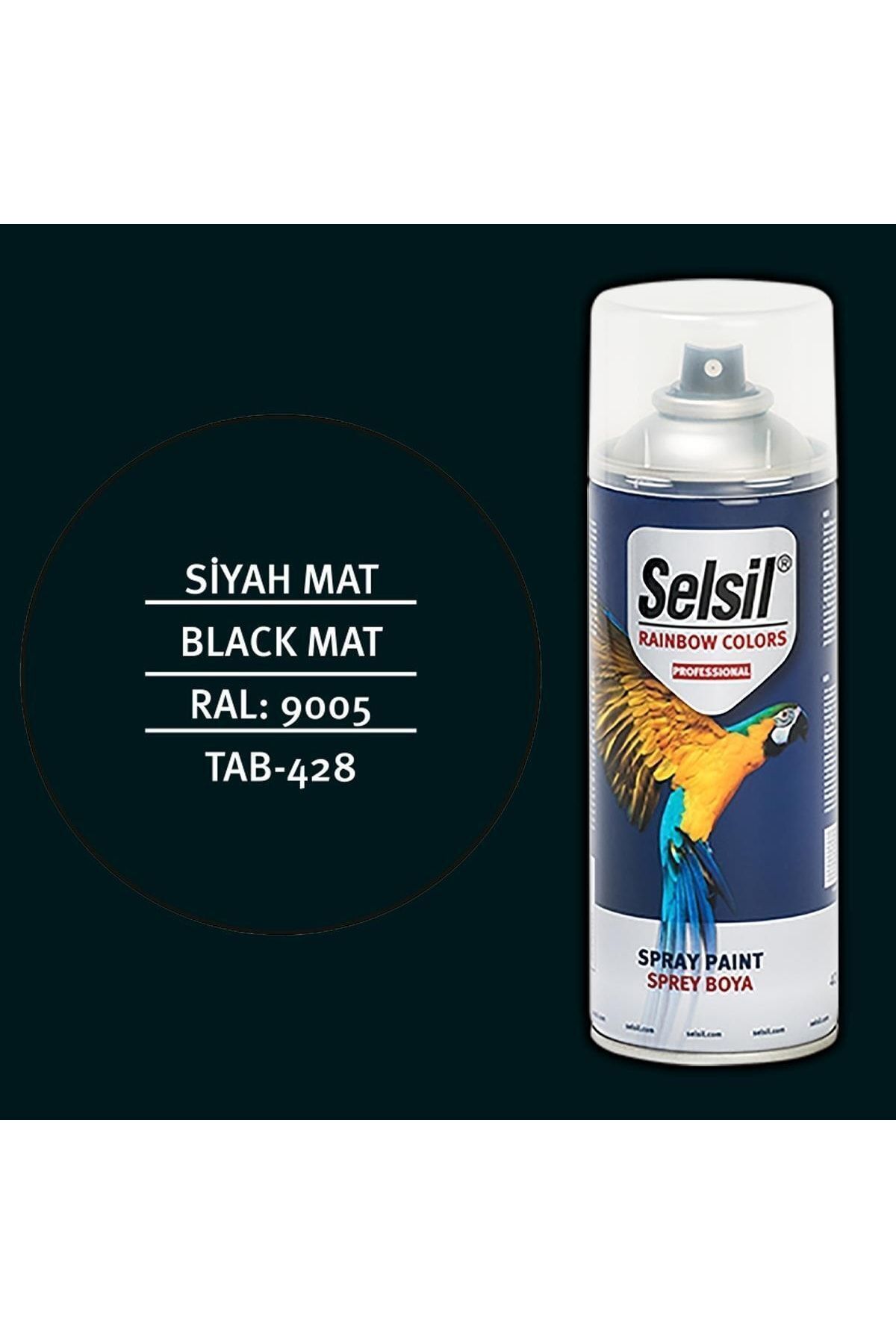 Selsil Rainbow Sprey Boya 400ml (siyah Mat - Black Mat)