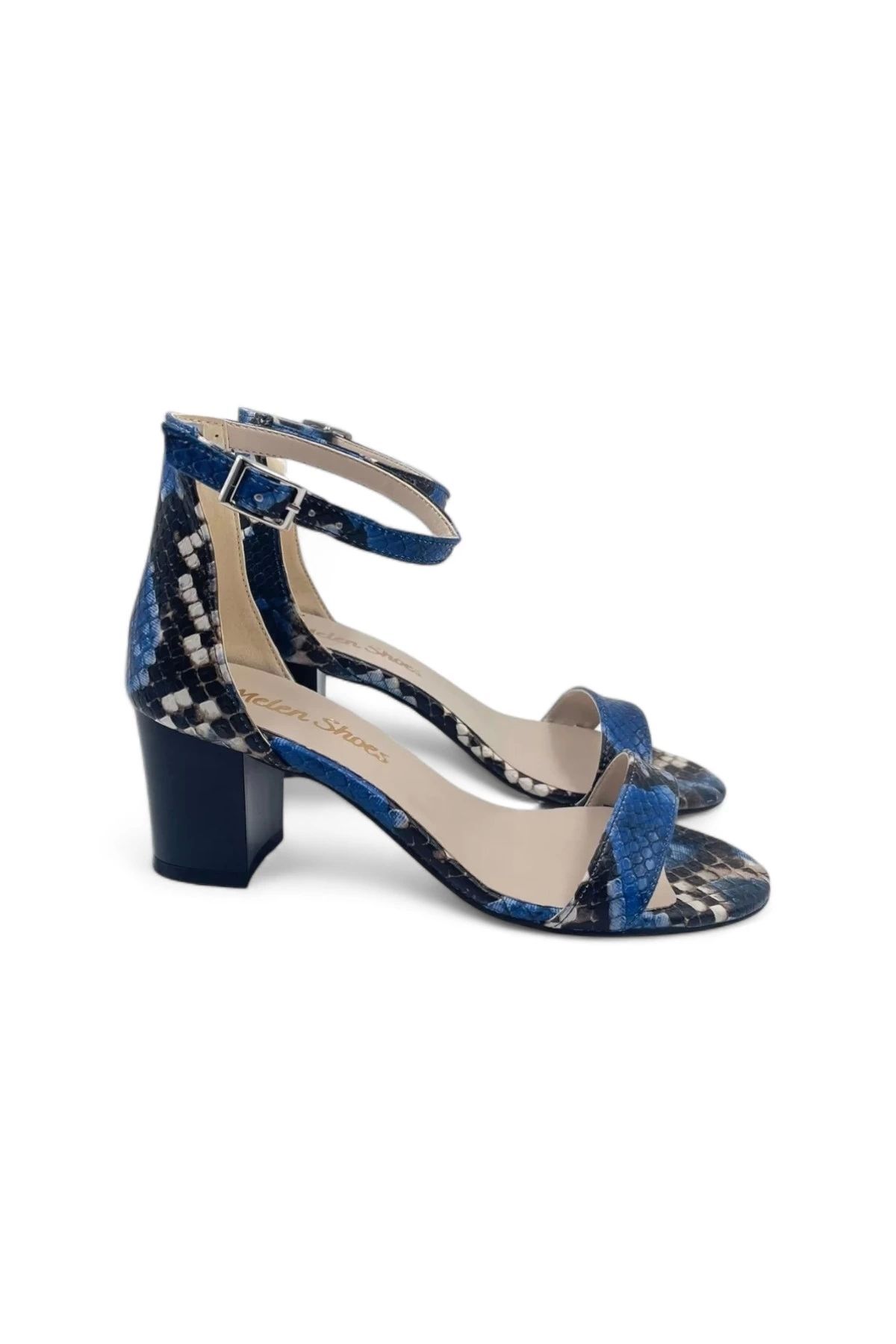 Melen Shoes Lilac Mavi Kadın Tek Bantlı Şık Ve Zarif Topuklu Ayakkabı