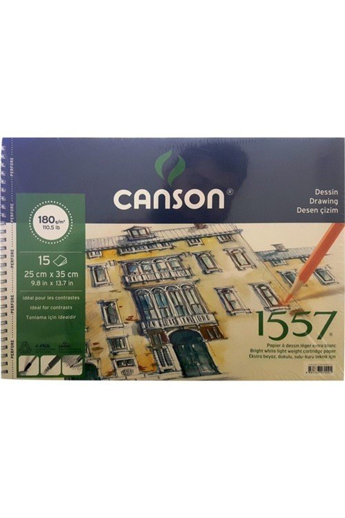 Canson 1557 Resim Ve Çizim Blok 180gr 25x35 15yp Resim Defteri