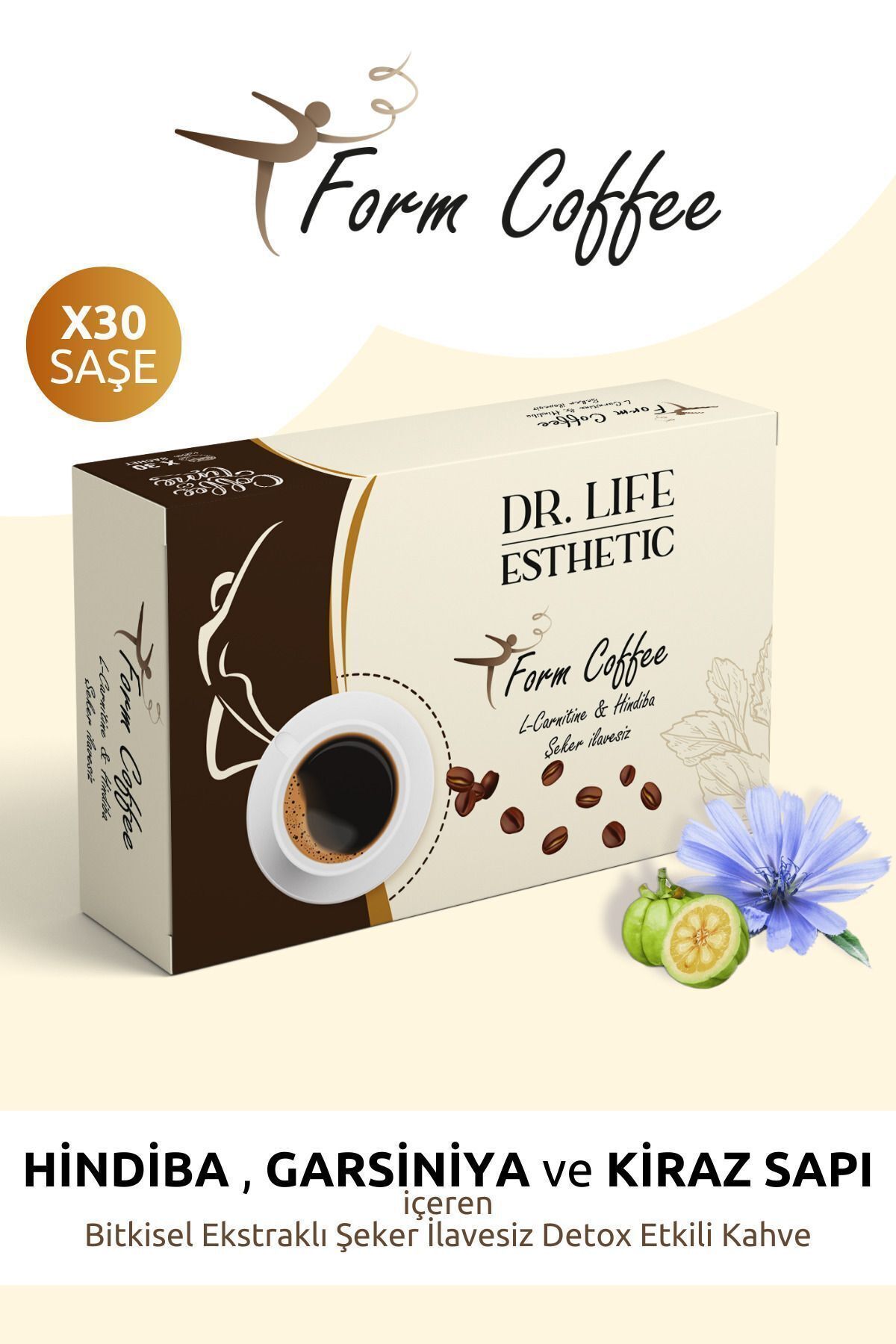 DR LIFE ESTHETIC Hindiba Kahvesi Detox Kahve Şeker İlavesiz (Hindiba, Garsiniya ve Kiraz Sapı Özlü) 150 Gr