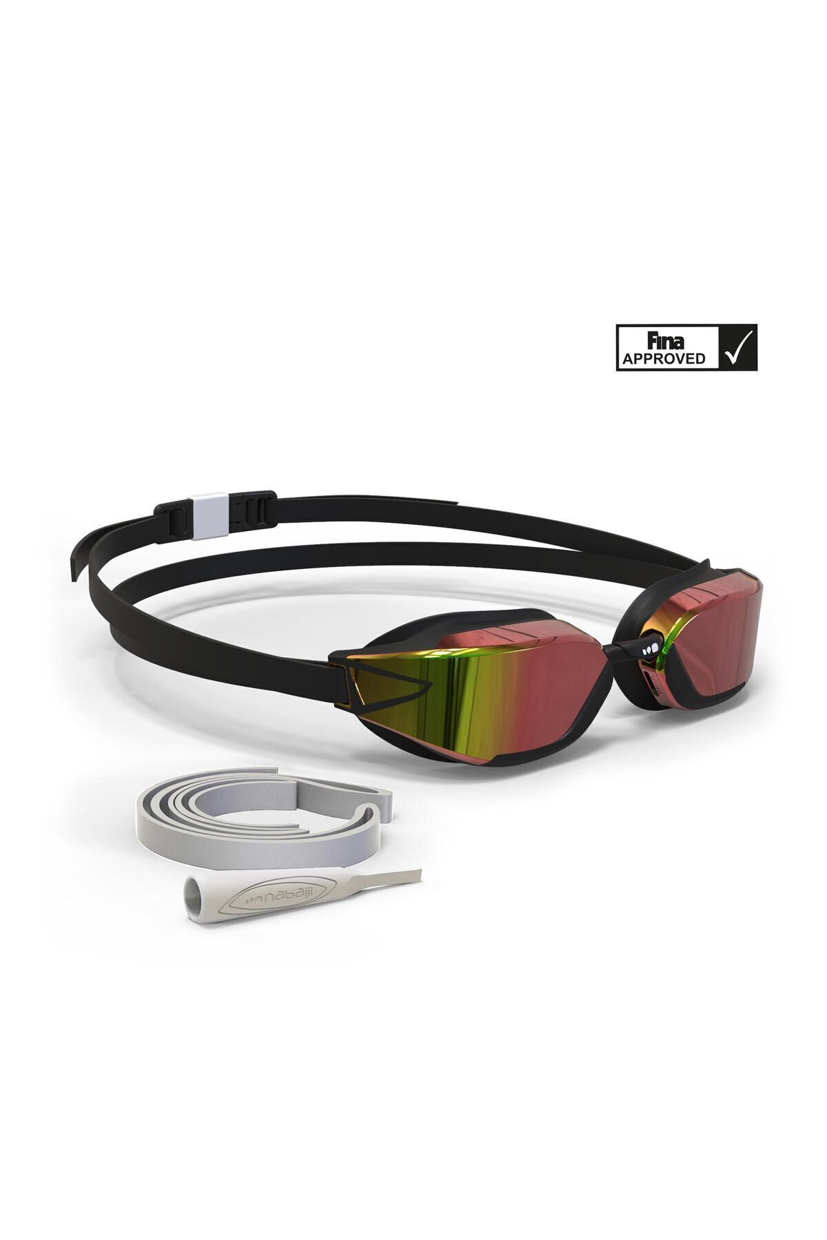 Decathlon Yüzücü Gözlüğü - Siyah / Kırmızı / Aynalı Camlar - B-fast 900