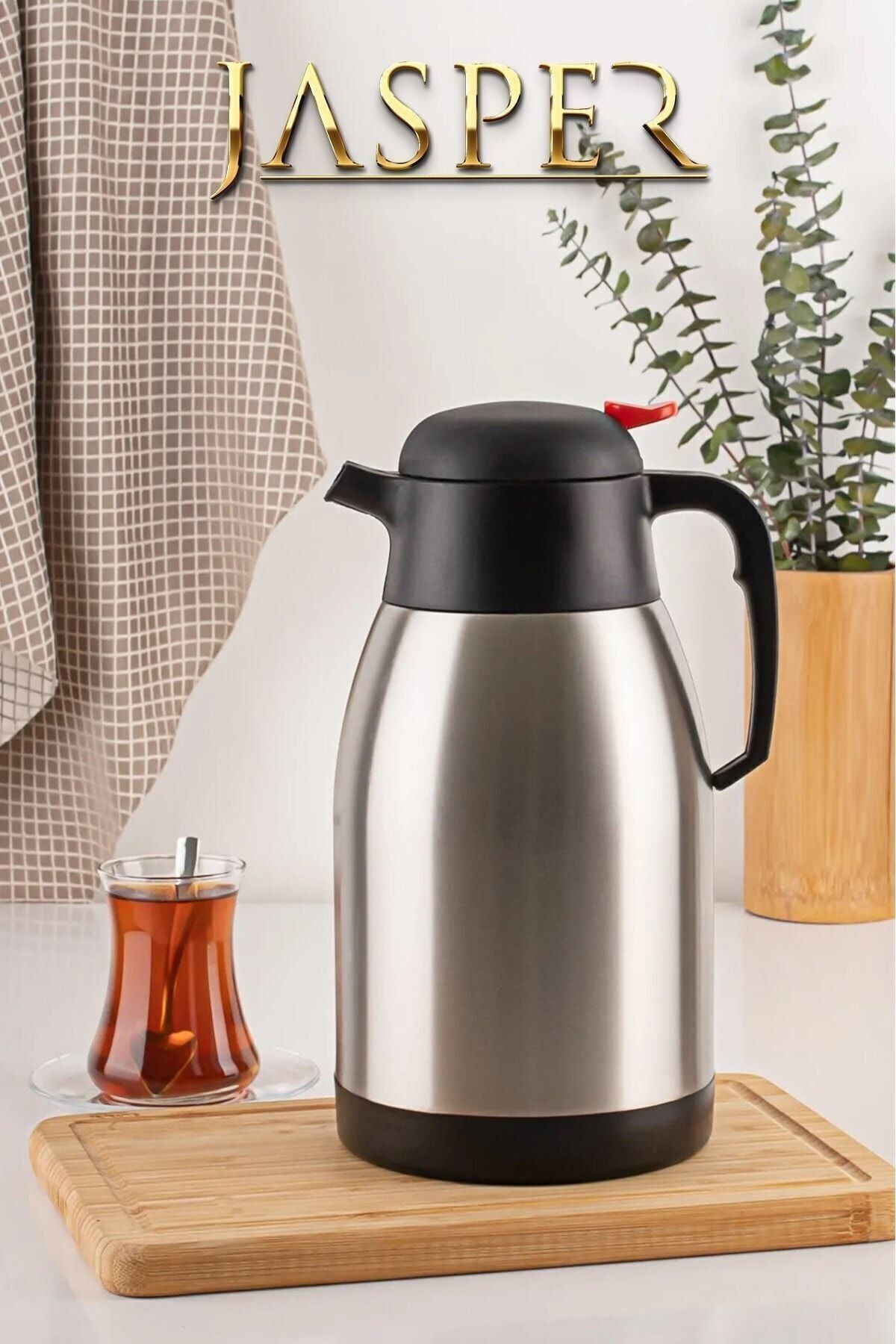 JASPER JPR-1250 Inox 2.5 Litre Çift Kat Çelik Çay Termosu