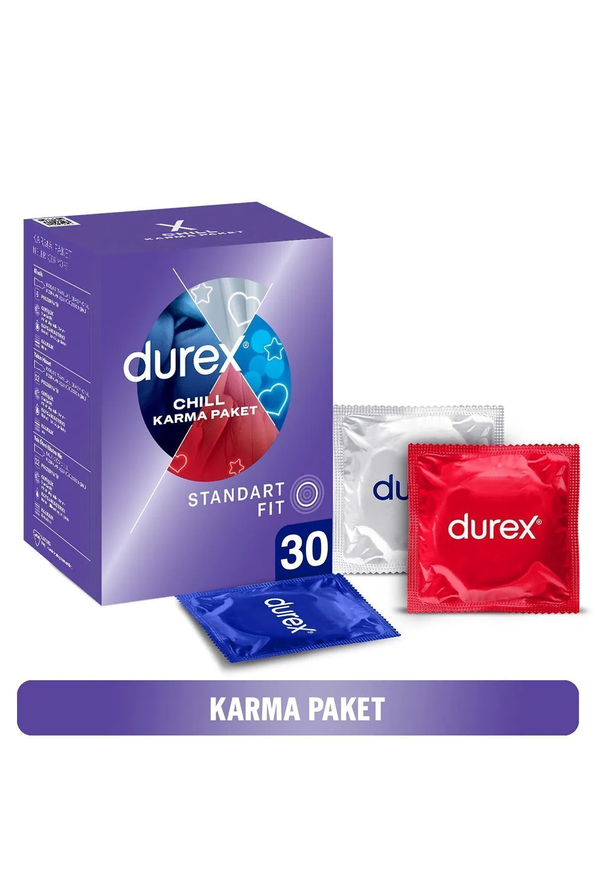 Durex Chill Karma Prezervatif Ekstra Avantaj Paketi 30 Lu
