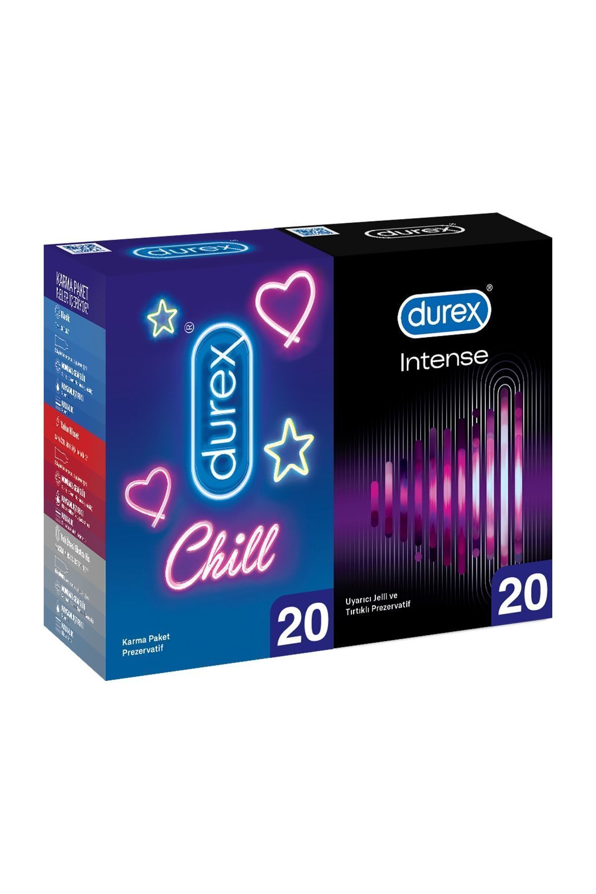 Durex Chill Karma Paket Prezervatif 20’li + Durex Intense 20'li