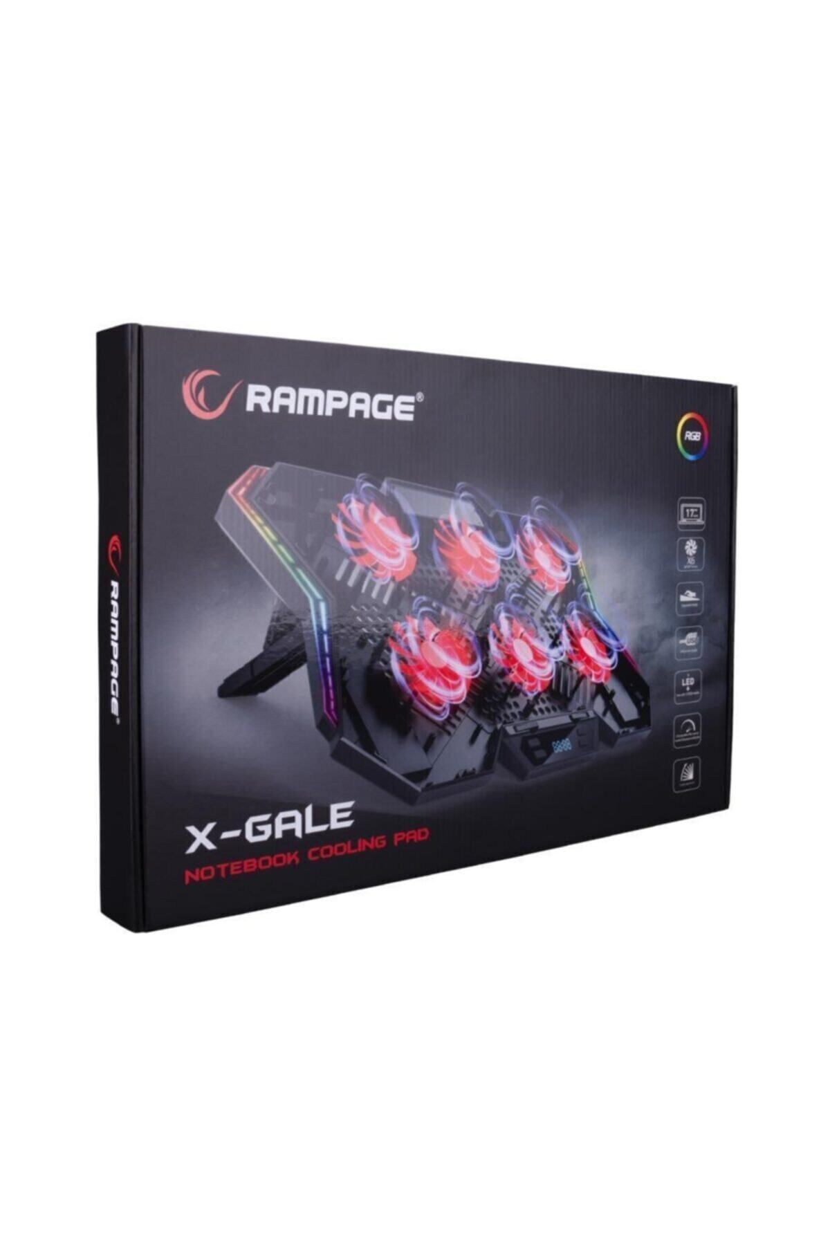 Rampage Ad-rx44 X-gale 6 Fanlı 12 Rgb Işık Modlu 7 Kademe Standlı Lcd Göstergeli Notebook Soğutucu